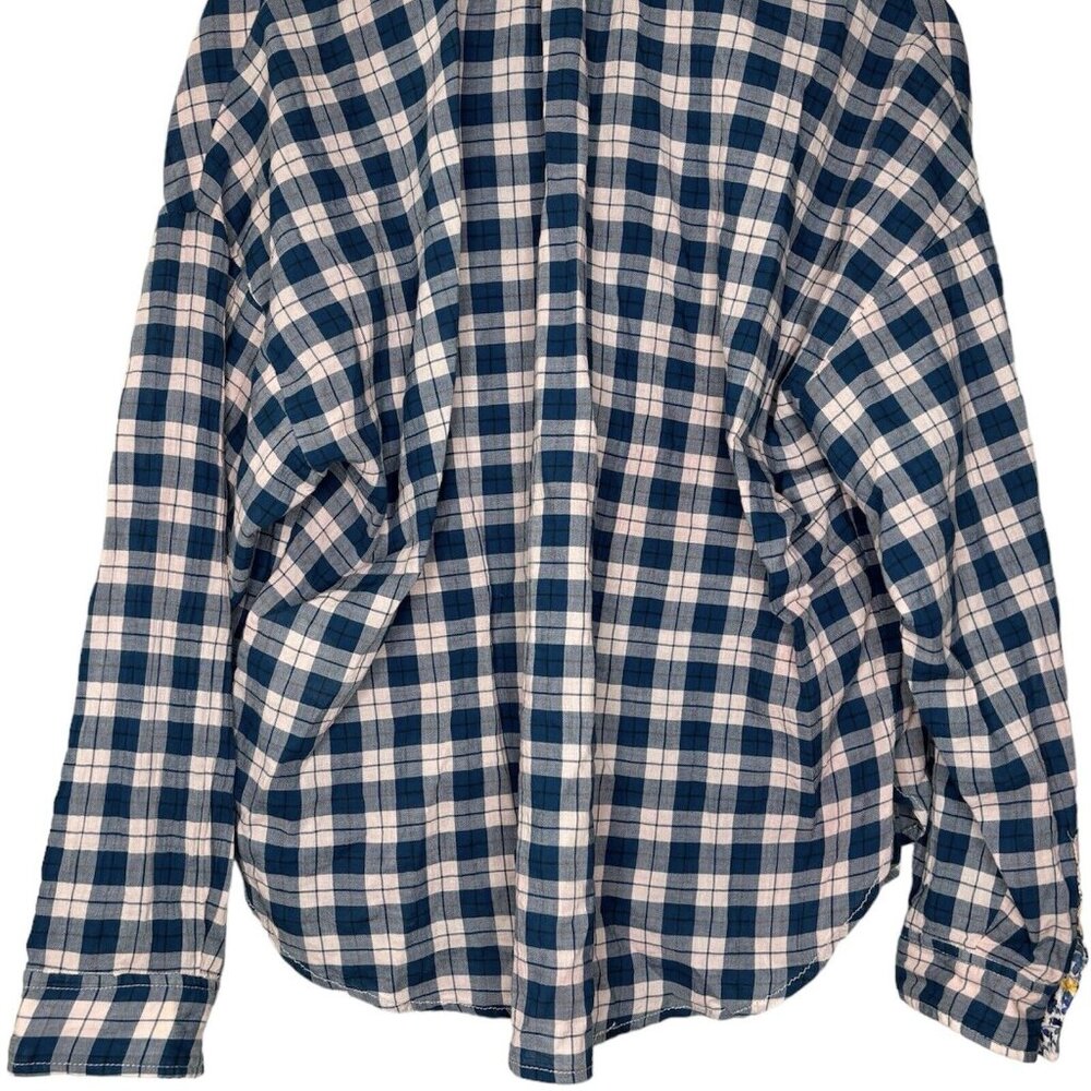 Pilcro Anthropologie Plaid Buttondown Shirt (Size M) Tavi Floral Ruffle Collar - Picture 10 of 13